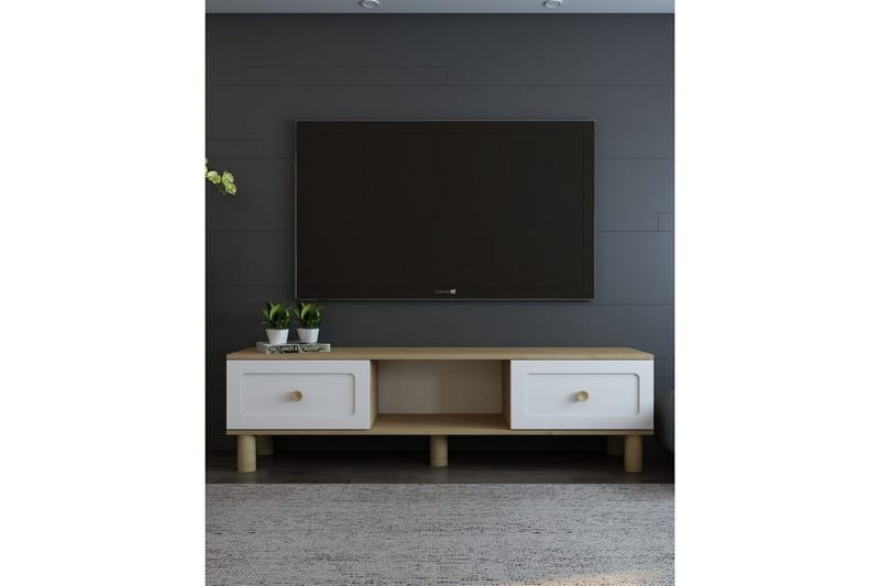 Amarinda Tv-bänk 150 cm - Brun/Vit - Möbler - Tv möbel & mediamöbel - TV bänk & mediabänk