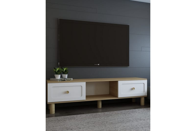 Amarinda Tv-bänk 150 cm - Brun/Vit - Möbler - Tv möbel & mediamöbel - TV bänk & mediabänk