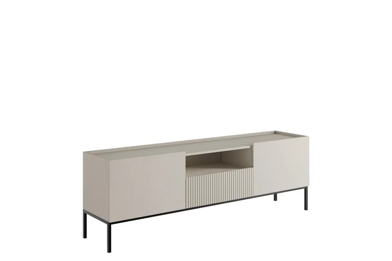 Amelus Golvstående Tv-bänk 180 cm med Förvaring i Målat Trä, Beige
