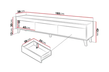 Amshyttan Tv-bänk 185 cm - Brun - Möbler - Tv möbel & mediamöbel - TV bänk & mediabänk