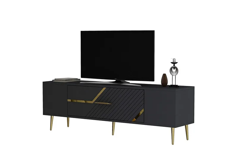 Anira Tv-bänk 150 cm - Antracit/Guld - Möbler - Tv möbel & mediamöbel - TV bänk & mediabänk
