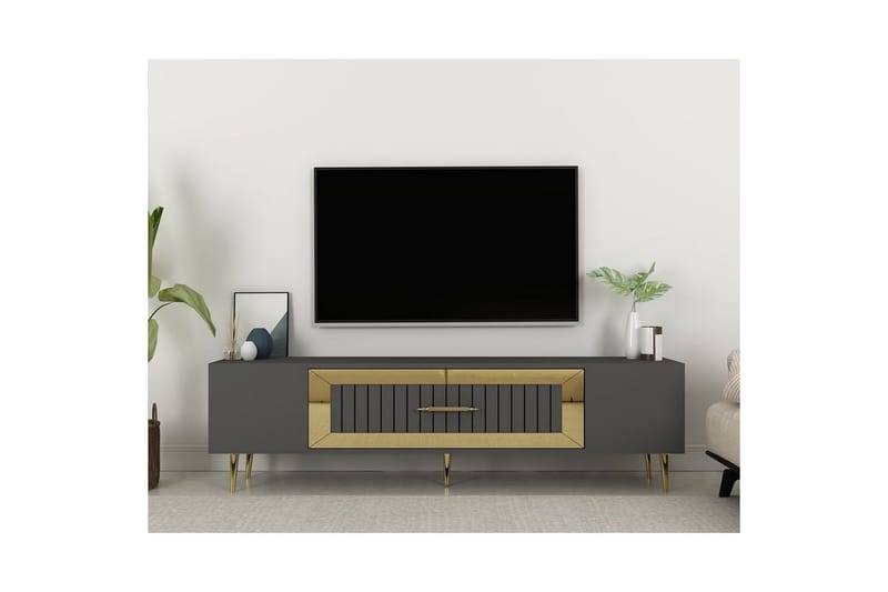 Anira Tv-bänk 150 cm - Antracit/Guld - Möbler - Tv möbel & mediamöbel - TV bänk & mediabänk