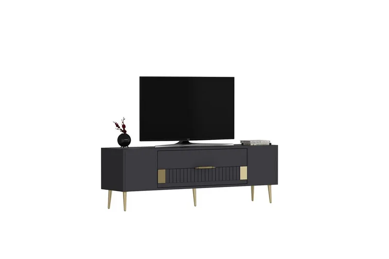 Anira Tv-bänk 150 cm - Antracit/Guld - Möbler - Tv möbel & mediamöbel - TV bänk & mediabänk