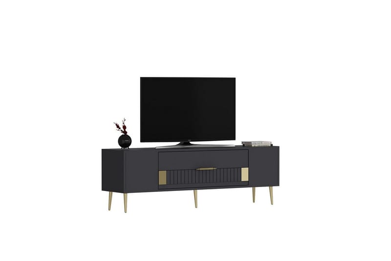Anira Tv-bänk 150 cm - Antracit/Guld - Möbler - Tv möbel & mediamöbel - TV bänk & mediabänk