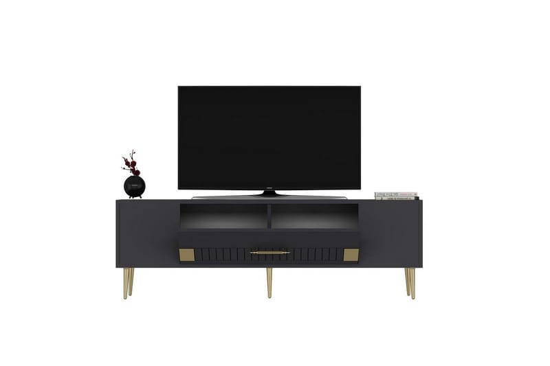 Anira Tv-bänk 150 cm - Antracit/Guld - Möbler - Tv möbel & mediamöbel - TV bänk & mediabänk