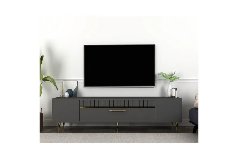 Anira Tv-bänk 150 cm - Antracit/Guld - Möbler - Tv möbel & mediamöbel - TV bänk & mediabänk