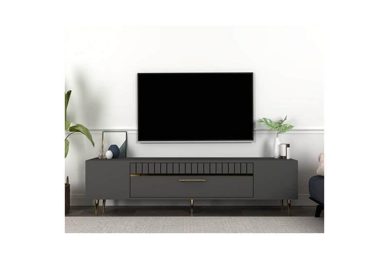 Anira Tv-bänk 150 cm - Antracit/Guld - Möbler - Tv möbel & mediamöbel - TV bänk & mediabänk