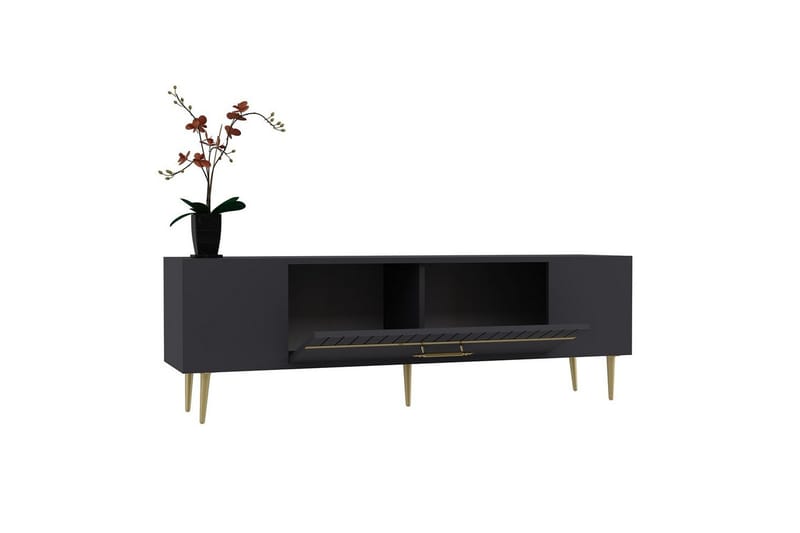 Anira Tv-bänk 150 cm - Antracit/Guld - Möbler - Tv möbel & mediamöbel - TV bänk & mediabänk