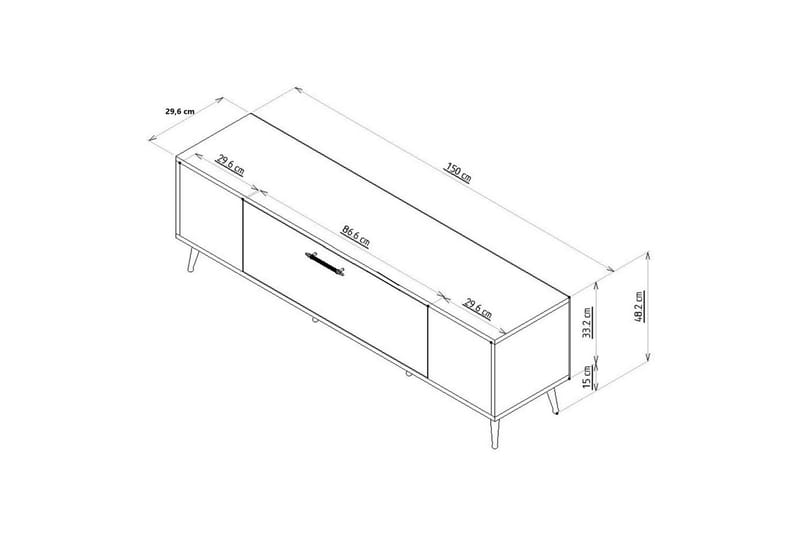 Anira Tv-bänk 150 cm - Antracit/Guld - Möbler - Tv möbel & mediamöbel - TV bänk & mediabänk