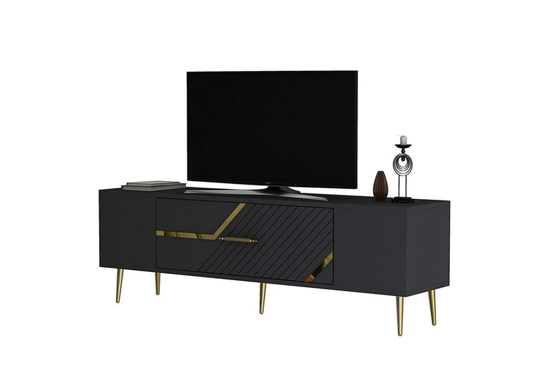 Anira Tv-bänk 150 cm - Antracit/Guld - Möbler - Tv möbel & mediamöbel - TV bänk & mediabänk