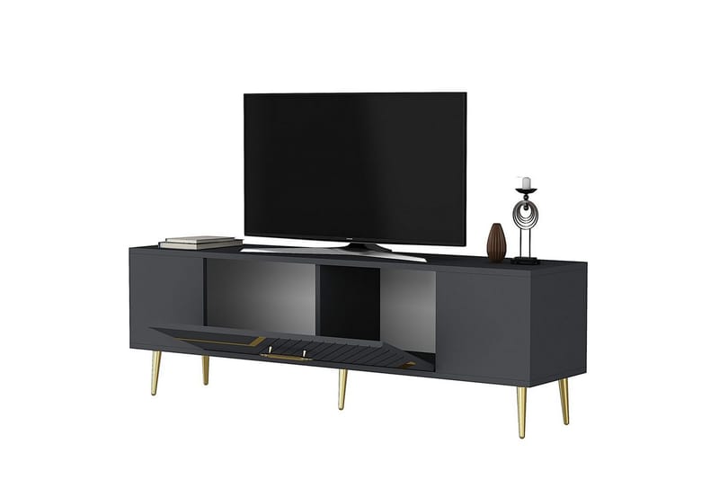 Anira Tv-bänk 150 cm - Antracit/Guld - Möbler - Tv möbel & mediamöbel - TV bänk & mediabänk
