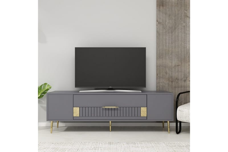 Anira Tv-bänk 150 cm - Antracit/Guld - Möbler - Tv möbel & mediamöbel - TV bänk & mediabänk