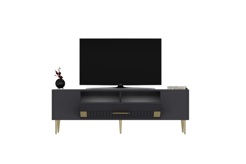 Anira Tv-bänk 150 cm - Antracit/Guld - Möbler - Tv möbel & mediamöbel - TV bänk & mediabänk