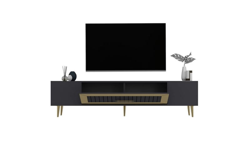 Anira Tv-bänk 150 cm - Antracit/Guld - Möbler - Tv möbel & mediamöbel - TV bänk & mediabänk