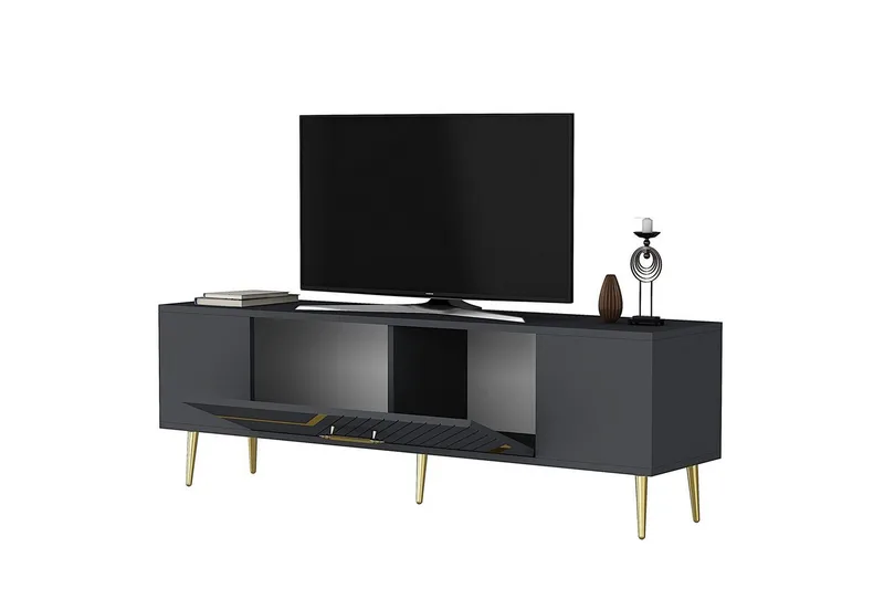 Anira Tv-bänk 150 cm - Antracit/Guld - Möbler - Tv möbel & mediamöbel - TV bänk & mediabänk