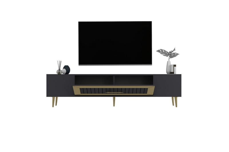 Anira Tv-bänk 150 cm - Antracit/Guld - Möbler - Tv möbel & mediamöbel - TV bänk & mediabänk