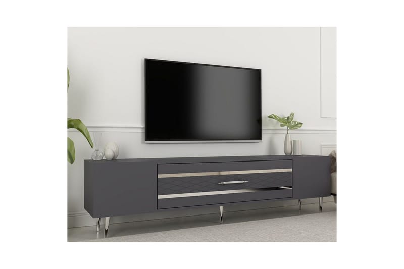 Anira Tv-bänk 150 cm - Antracit/Silver - Möbler - Tv möbel & mediamöbel - TV bänk & mediabänk
