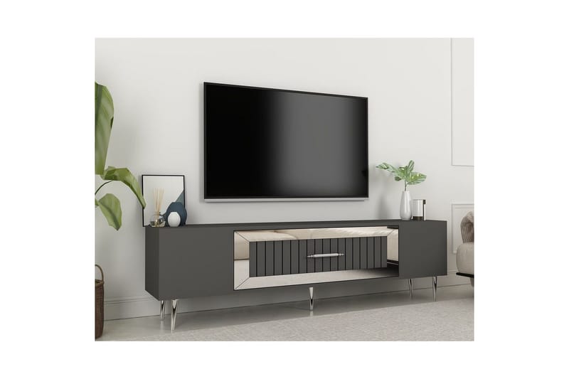 Anira Tv-bänk 150 cm - Antracit/Silver - Möbler - Tv möbel & mediamöbel - TV bänk & mediabänk