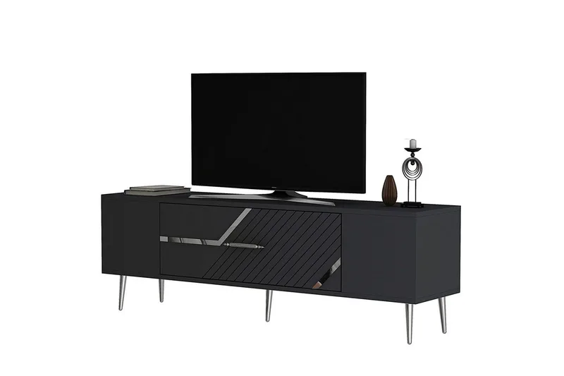 Anira Tv-bänk 150 cm - Antracit/Silver - Möbler - Tv möbel & mediamöbel - TV bänk & mediabänk