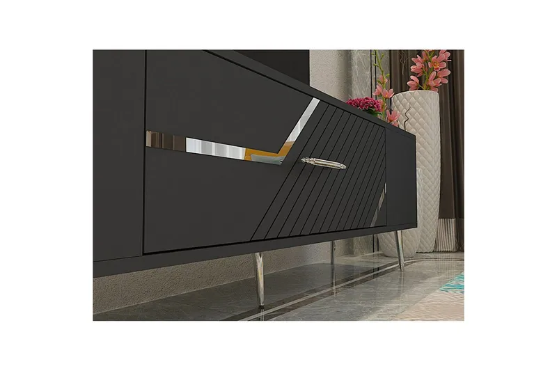 Anira Tv-bänk 150 cm - Antracit/Silver - Möbler - Tv möbel & mediamöbel - TV bänk & mediabänk