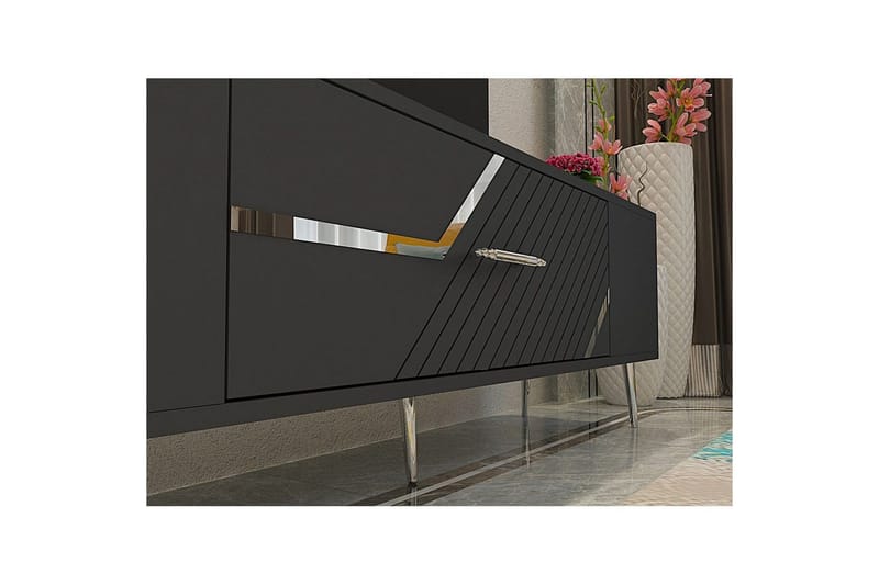 Anira Tv-bänk 150 cm - Antracit/Silver - Möbler - Tv möbel & mediamöbel - TV bänk & mediabänk