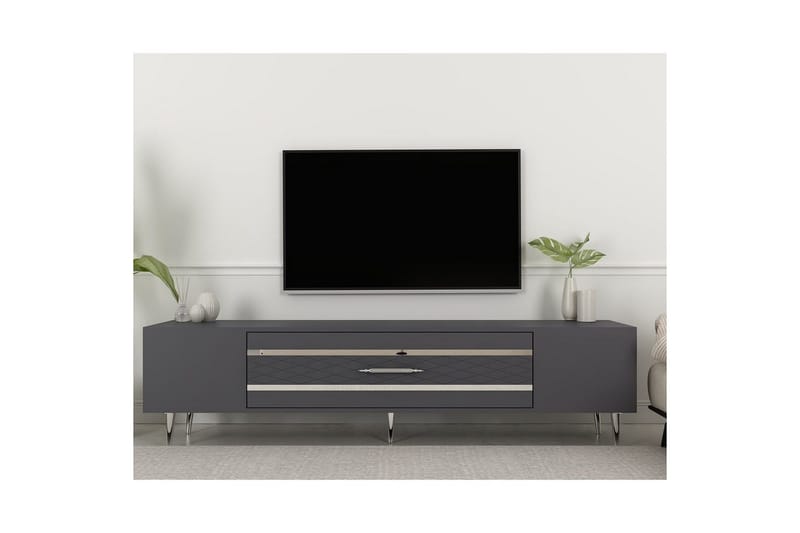 Anira Tv-bänk 150 cm - Antracit/Silver - Möbler - Tv möbel & mediamöbel - TV bänk & mediabänk