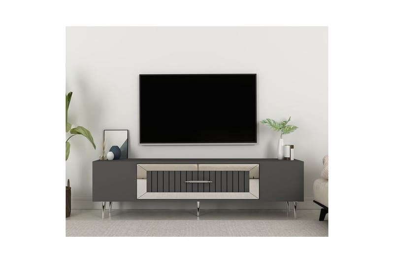 Anira Tv-bänk 150 cm - Antracit/Silver - Möbler - Tv möbel & mediamöbel - TV bänk & mediabänk