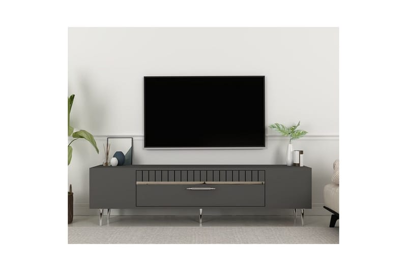 Anira Tv-bänk 150 cm - Antracit/Silver - Möbler - Tv möbel & mediamöbel - TV bänk & mediabänk