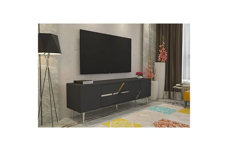 Anira Tv-bänk 150 cm - Antracit/Silver - Möbler - Tv möbel & mediamöbel - TV bänk & mediabänk