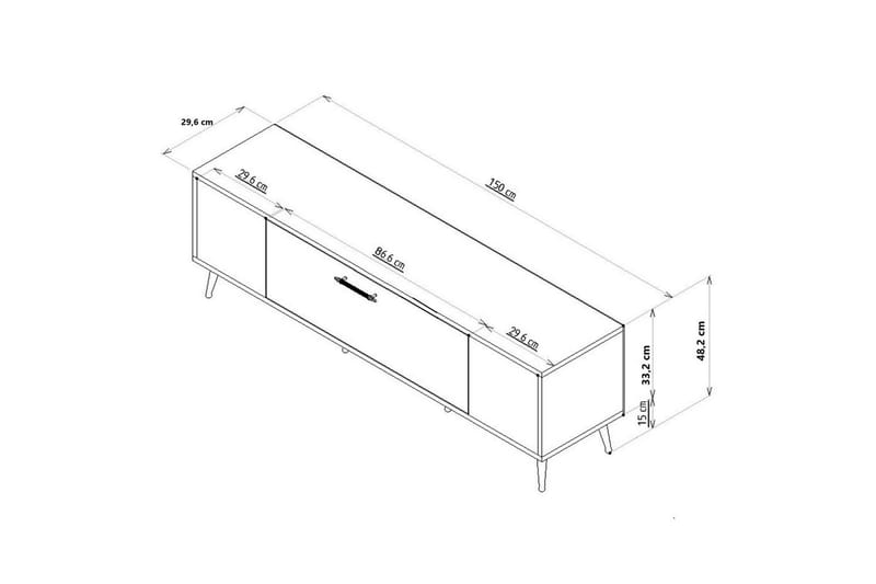 Anira Tv-bänk 150 cm - Antracit/Silver - Möbler - Tv möbel & mediamöbel - TV bänk & mediabänk