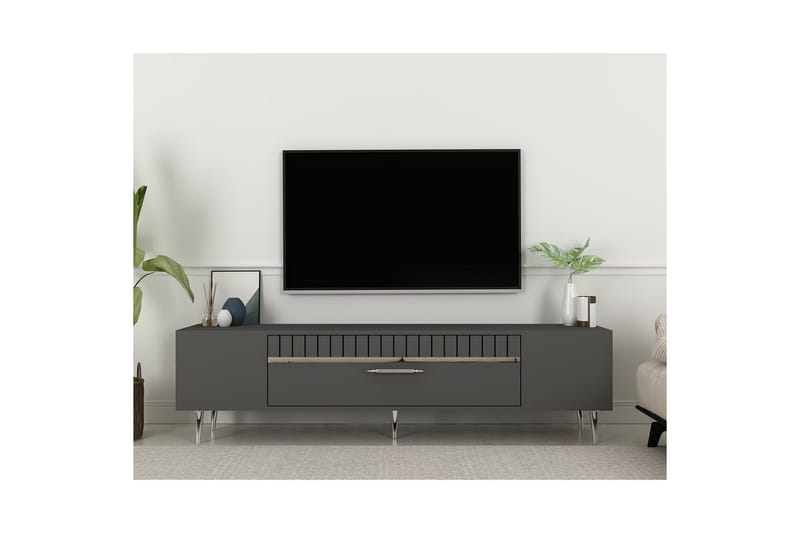 Anira Tv-bänk 150 cm - Antracit/Silver - Möbler - Tv möbel & mediamöbel - TV bänk & mediabänk