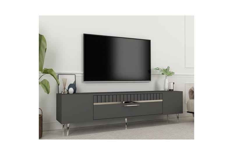 Anira Tv-bänk 150 cm - Antracit/Silver - Möbler - Tv möbel & mediamöbel - TV bänk & mediabänk