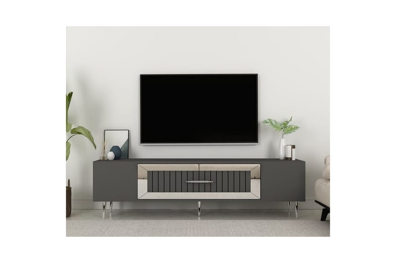 Anira Tv-bänk 150 cm - Antracit/Silver - Möbler - Tv möbel & mediamöbel - TV bänk & mediabänk