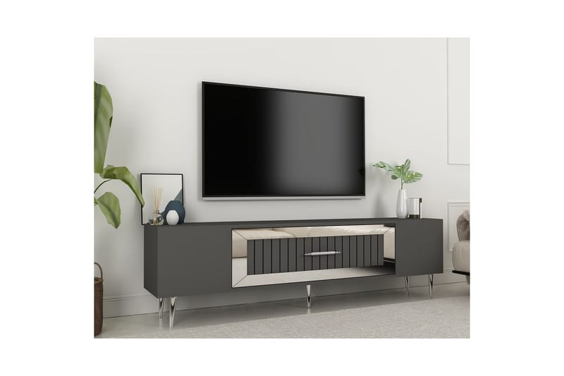 Anira Tv-bänk 150 cm - Antracit/Silver - Möbler - Tv möbel & mediamöbel - TV bänk & mediabänk