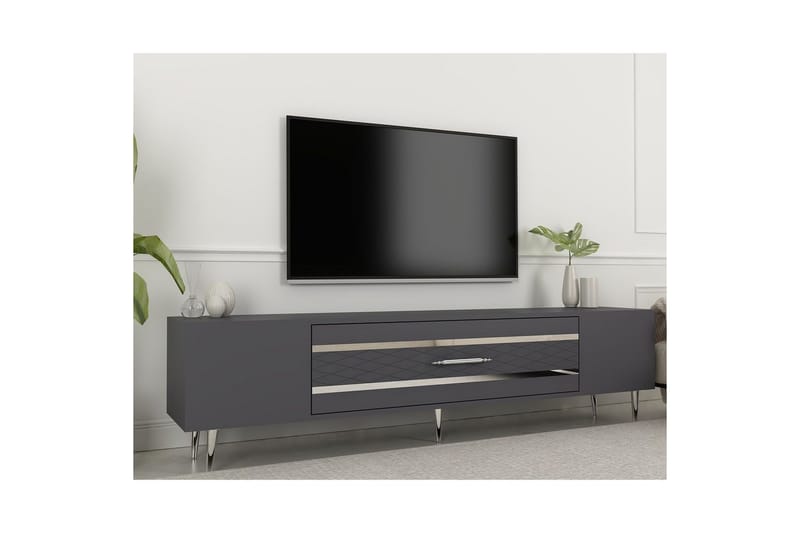 Anira Tv-bänk 150 cm - Antracit/Silver - Möbler - Tv möbel & mediamöbel - TV bänk & mediabänk
