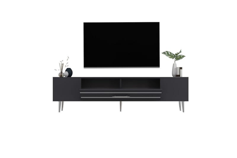Anira Tv-bänk 150 cm - Antracit/Silver - Möbler - Tv möbel & mediamöbel - TV bänk & mediabänk