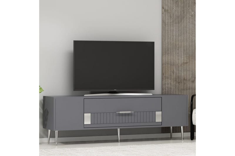 Anira Tv-bänk 150 cm - Antracit/Silver - Möbler - Tv möbel & mediamöbel - TV bänk & mediabänk