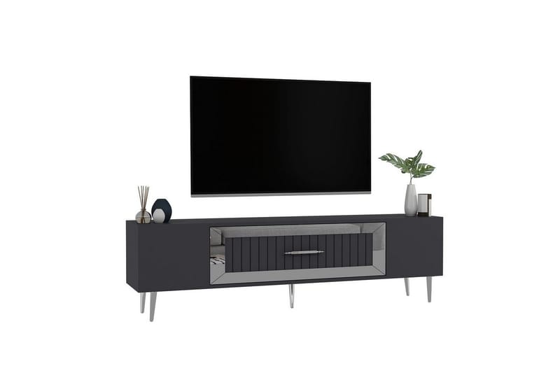 Anira Tv-bänk 150 cm - Antracit/Silver - Möbler - Tv möbel & mediamöbel - TV bänk & mediabänk