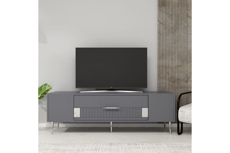 Anira Tv-bänk 150 cm - Antracit/Silver - Möbler - Tv möbel & mediamöbel - TV bänk & mediabänk