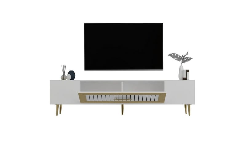 Anira Tv-bänk 150 cm - Vit/Guld - Möbler - Tv möbel & mediamöbel - TV bänk & mediabänk