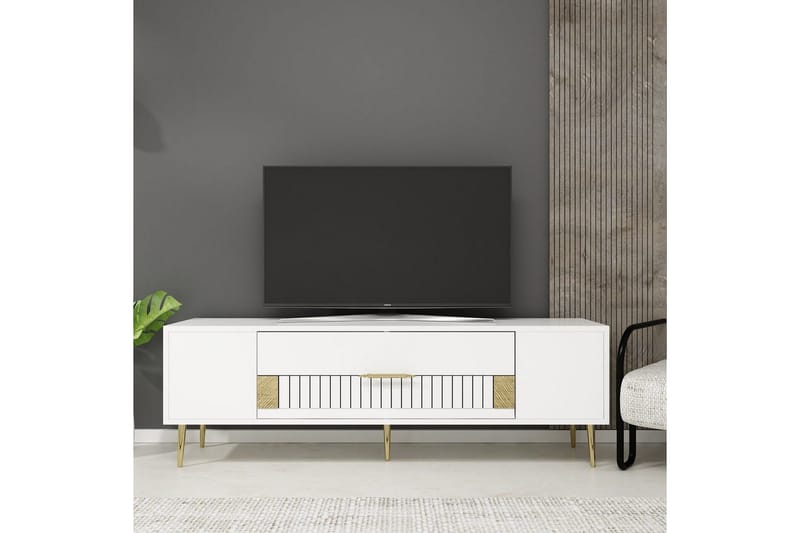 Anira Tv-bänk 150 cm - Vit/Guld - Möbler - Tv möbel & mediamöbel - TV bänk & mediabänk