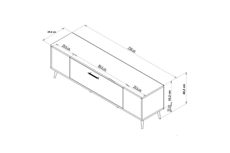 Anira Tv-bänk 150 cm - Vit/Guld - Möbler - Tv möbel & mediamöbel - TV bänk & mediabänk