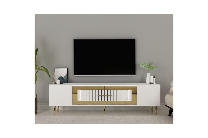 Anira Tv-bänk 150 cm - Vit/Guld - Möbler - Tv möbel & mediamöbel - TV bänk & mediabänk
