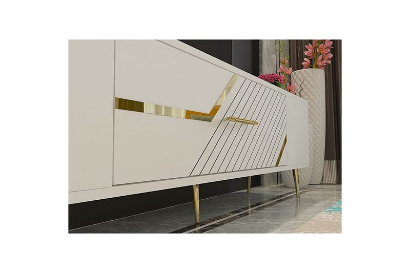 Anira Tv-bänk 150 cm - Vit/Guld - Möbler - Tv möbel & mediamöbel - TV bänk & mediabänk