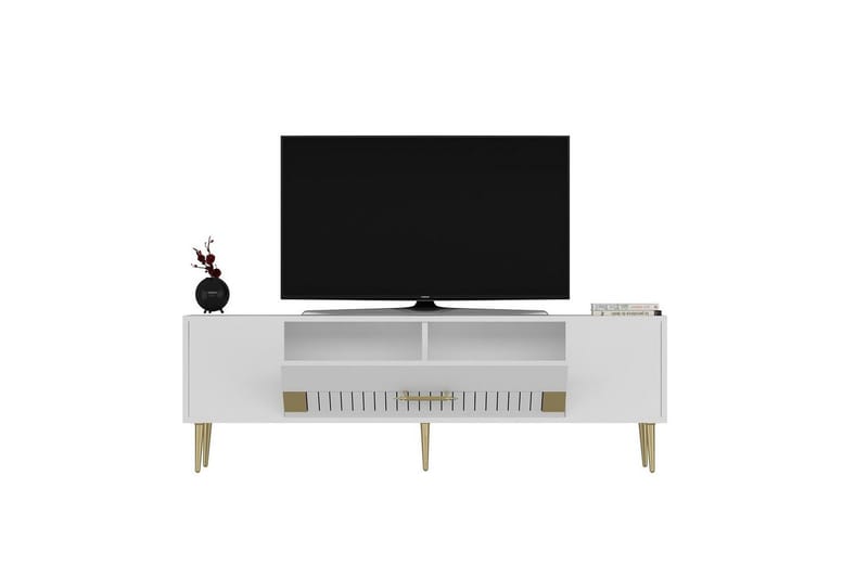 Anira Tv-bänk 150 cm - Vit/Guld - Möbler - Tv möbel & mediamöbel - TV bänk & mediabänk
