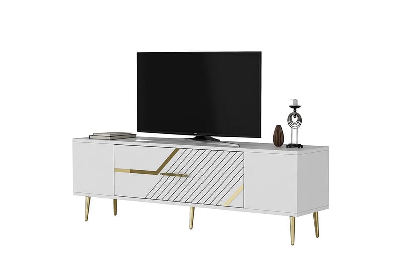Anira Tv-bänk 150 cm - Vit/Guld - Möbler - Tv möbel & mediamöbel - TV bänk & mediabänk