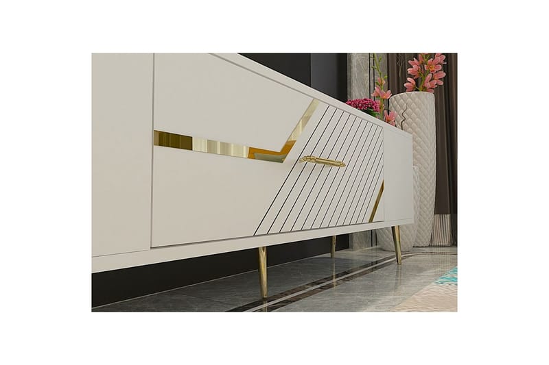 Anira Tv-bänk 150 cm - Vit/Guld - Möbler - Tv möbel & mediamöbel - TV bänk & mediabänk