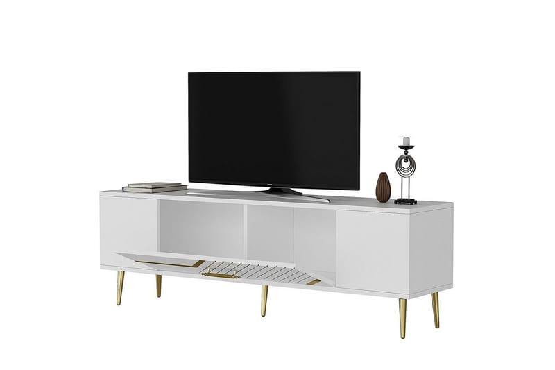 Anira Tv-bänk 150 cm - Vit/Guld - Möbler - Tv möbel & mediamöbel - TV bänk & mediabänk