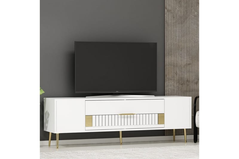 Anira Tv-bänk 150 cm - Vit/Guld - Möbler - Tv möbel & mediamöbel - TV bänk & mediabänk