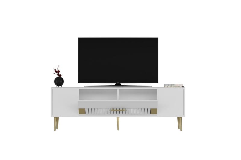 Anira Tv-bänk 150 cm - Vit/Guld - Möbler - Tv möbel & mediamöbel - TV bänk & mediabänk